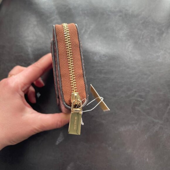 NWT Michael Kors Jet Set Small Leather Wallet Card Case Snake Pattern - Picture 6 of 11